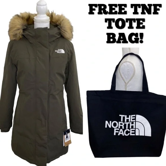The North Face Women’s Arctic Parka New Taupe Green Sz XS S M L XL XXL FREE TOTE - Picture 1 of 16